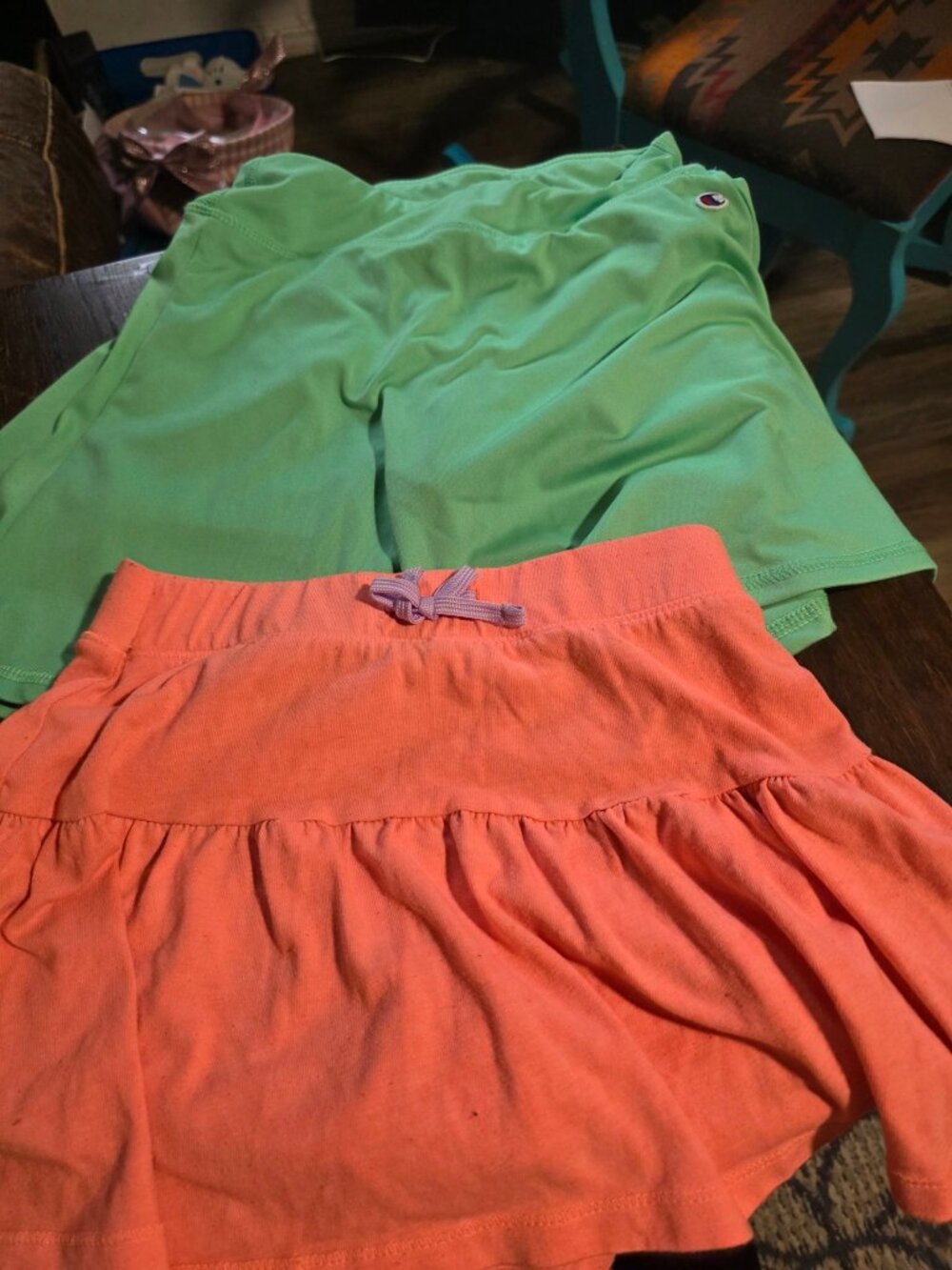 Girls Shorts Bundle – Champion Green M 7/8 & Wonder Nation Coral S 6-6X